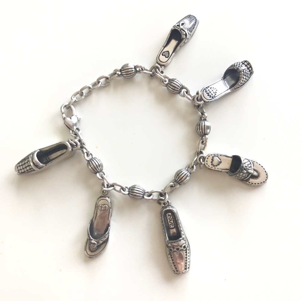 Brighton Silver Shoe Charm bracelet